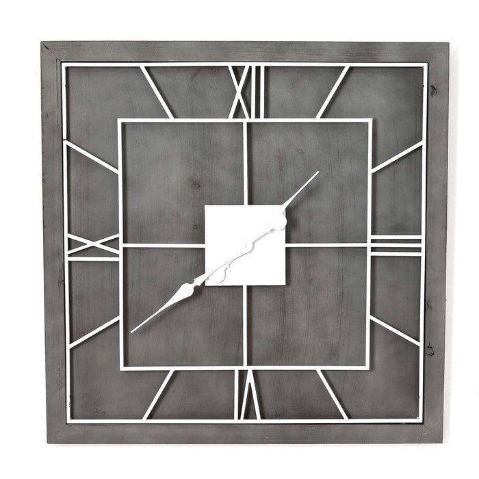 Williston Grey Large Square Wall Clock - Lost Land Interiors