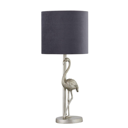 Flamingo Silver Lamp With Grey Shade - Lost Land Interiors