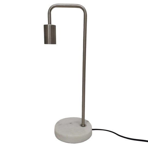 Marble And Silver Industrial Desk Lamp - Lost Land Interiors