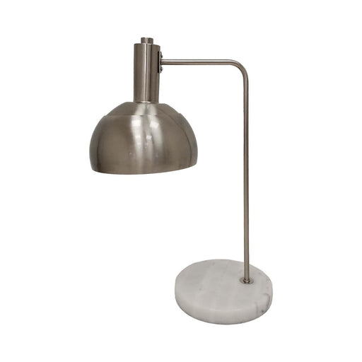 Marble And Silver Industrial Adjustable Desk Lamp - Lost Land Interiors