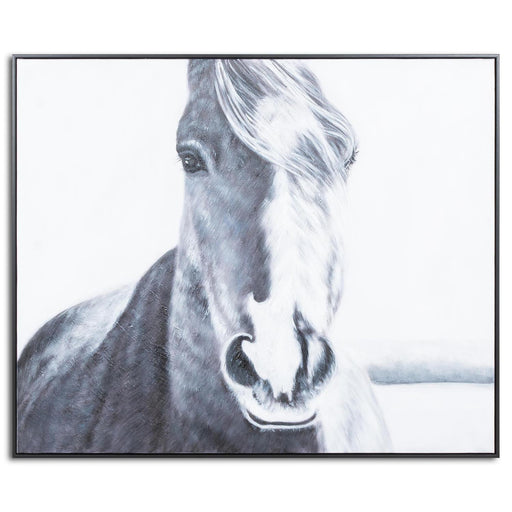 Hand Painted  Horse Painting In Frame - Lost Land Interiors