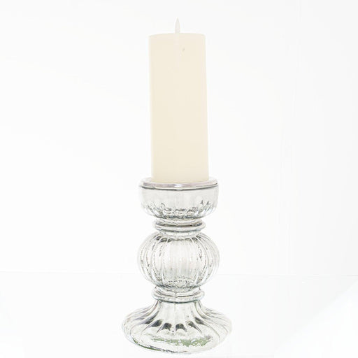 Smoked Midnight Large Ribbed Candle Holder - Lost Land Interiors