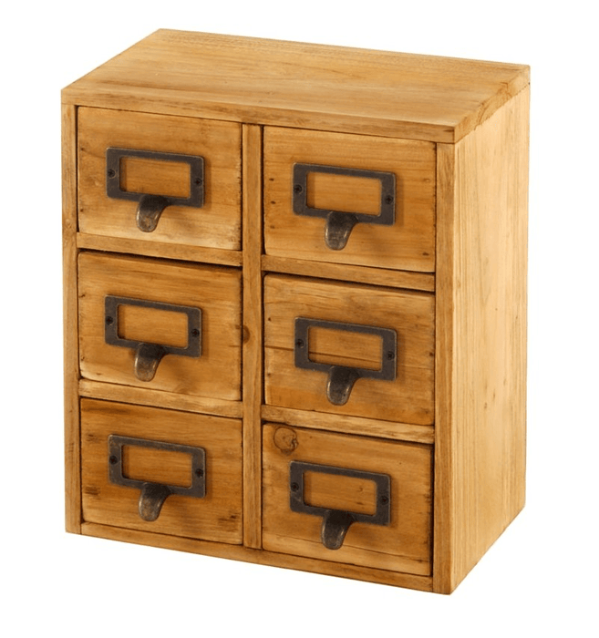Storage Drawers (6 drawers) 23 x 15 x 27cm - Lost Land Interiors