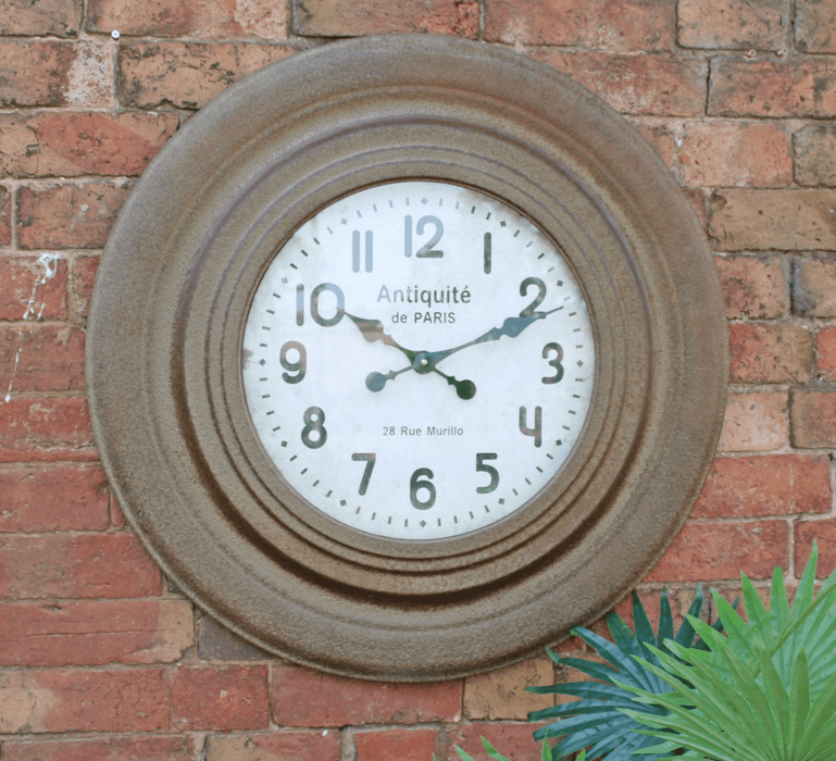 Large Rustic Clock 75cm - Lost Land Interiors