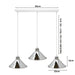 Modern Industrial Chrome 3 Way Ceiling Pendant Light Metal Cone Shape Shade Indoor Hanging Lighting For Bedroom, Dining Room, Living Room~1183 - Lost Land Interiors