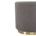Grey Velvet Footstool with Gold Base - Lost Land Interiors