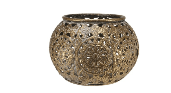 Brocante Flower Candleholder (8cm) French Moroccan Bohemian Style Candle - Lost Land Interiors