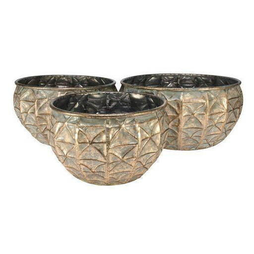 Brocante Geo Bowls Set of 3 | METAL Bowls | FRENCH BOHEMIAN STYLE - Lost Land Interiors