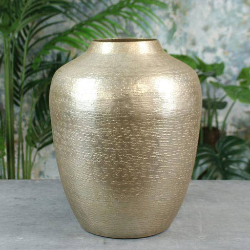 Matt Champagne Hampstead Alibaba Vase | Metal Vases - Lost Land Interiors