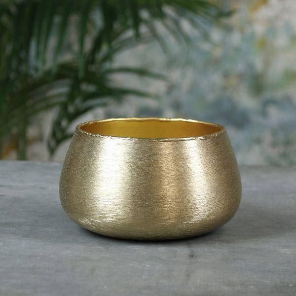 Hyde Park Brushed Gold Pot Cover (Medium) - Lost Land Interiors
