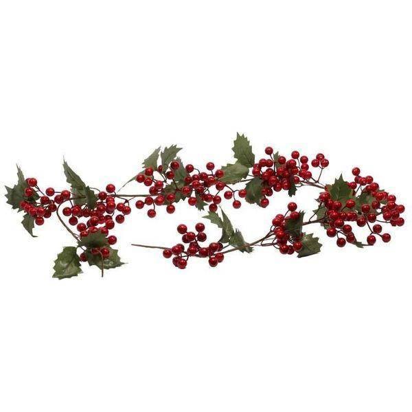 1.4m Red Berry Garland with Leaves - Lost Land Interiors