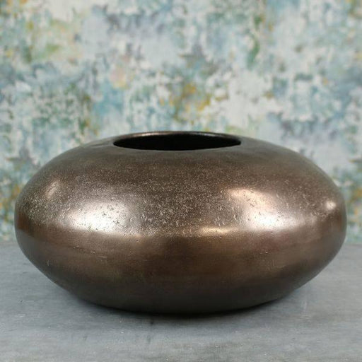 Bronze Mayfair Pebble (XL) Extra Large Metal Vase - Lost Land Interiors