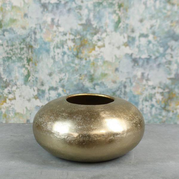 Gold Mayfair Pebble (Medium) Metal Vase - Lost Land Interiors