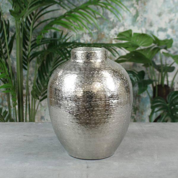 Silver Hampstead Flower Vase (26cm x 21cm) - Lost Land Interiors