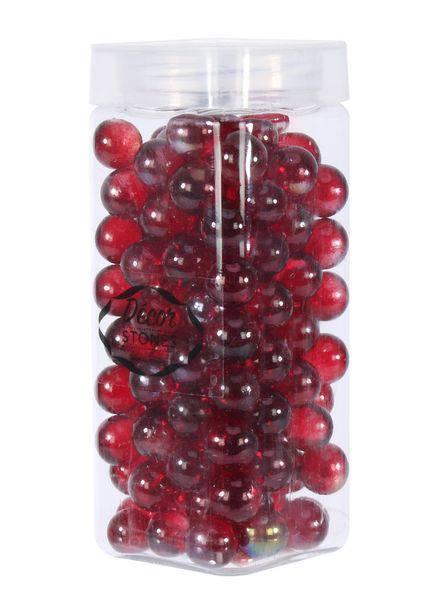 700gr Red 16mm Glass Marbles in Jar - Lost Land Interiors