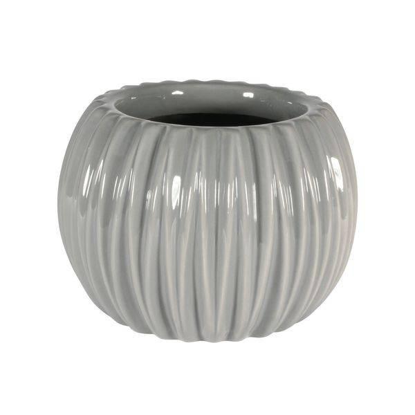 Grey Ribbed Orchid Pot (18.3cm) Indoor Planter - Lost Land Interiors