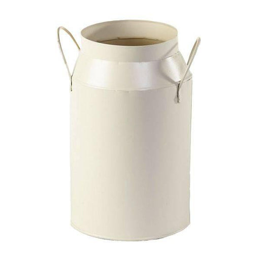Cream Milk Churn 25cm Tin Metal Farmhouse Vase - Lost Land Interiors