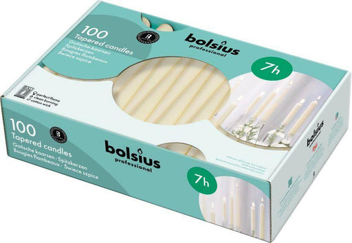 100 Bolsius Professional Tapered Candles- Ivory (240mm x 23mm) - Lost Land Interiors