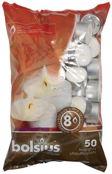 Bag of 50 Silver Bolsius Tealights - 8 Hour Cup - Lost Land Interiors