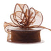 30mm x 20m Chocolate Brown Wired Chiffon Ribbon - Lost Land Interiors