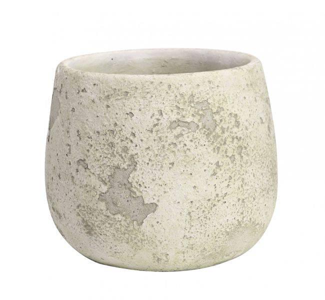 Rustic Bowl Cement Flower Pot 14.5cm Indoor Concrete Planters - Lost Land Interiors