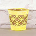 Yellow Metal Pot with Hessian 11.5cm - Lost Land Interiors