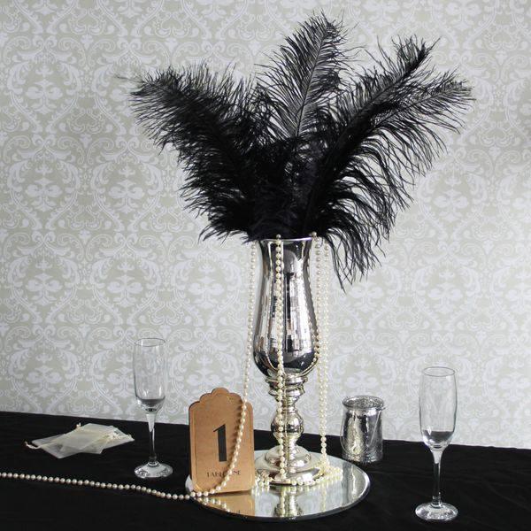 Black Ostrich Feathers x 5 - Lost Land Interiors