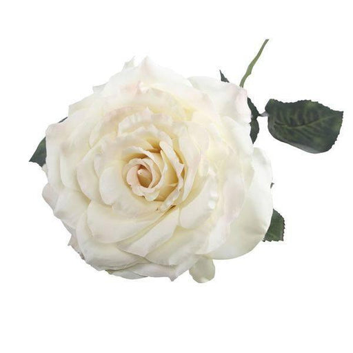5 x Artificial Single Aidde Rose Cream Flower Stem Bouquet 74cm - Lost Land Interiors