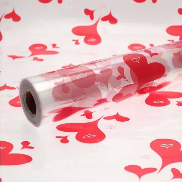 Red Hearts Film Floral Film Wrap 80cm Roll - Lost Land Interiors