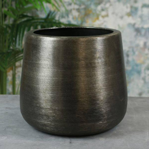 Greenwich Brushed Black Planter (Large) - Lost Land Interiors