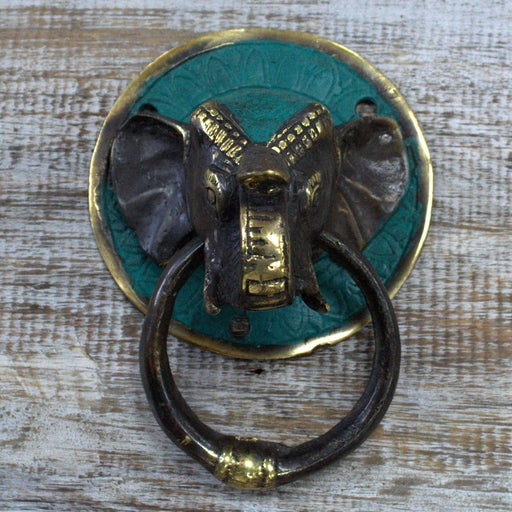 Brass Door Knocker - Elephants Head - Lost Land Interiors