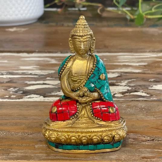 Brass Buddha Figure - Blessing - 7.5cm - Lost Land Interiors