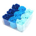 Set of 9 Soap Flowers - Blue Wedding Roses - Lost Land Interiors