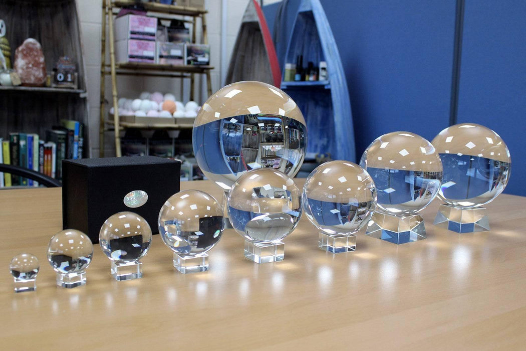 Extra Large Crystal Ball on Stand 130mm - Lost Land Interiors