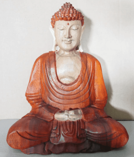Hand Carved Buddha Statue - 30cm Hand Down - Lost Land Interiors