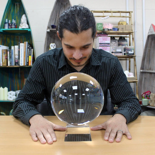 Large Crystal Ball on Stand 200mm - Lost Land Interiors