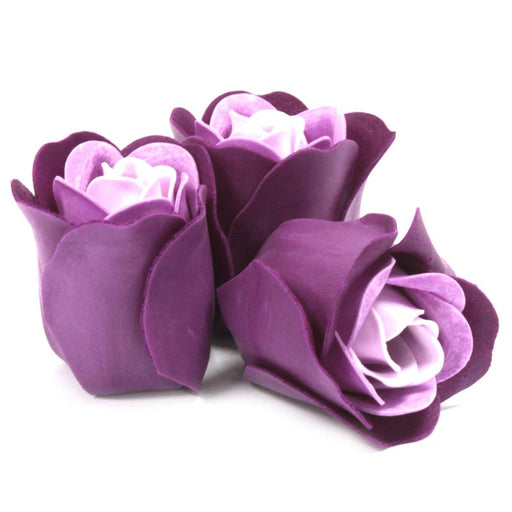 Set of 3 Soap Flower Heart Box - Lavender Roses - Lost Land Interiors