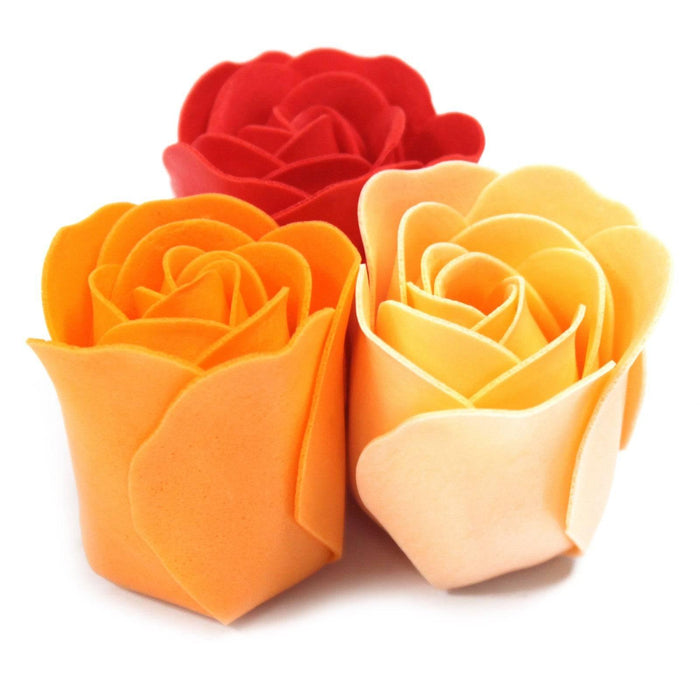 Set of 9 Soap Flower Box - Peach Roses - Lost Land Interiors