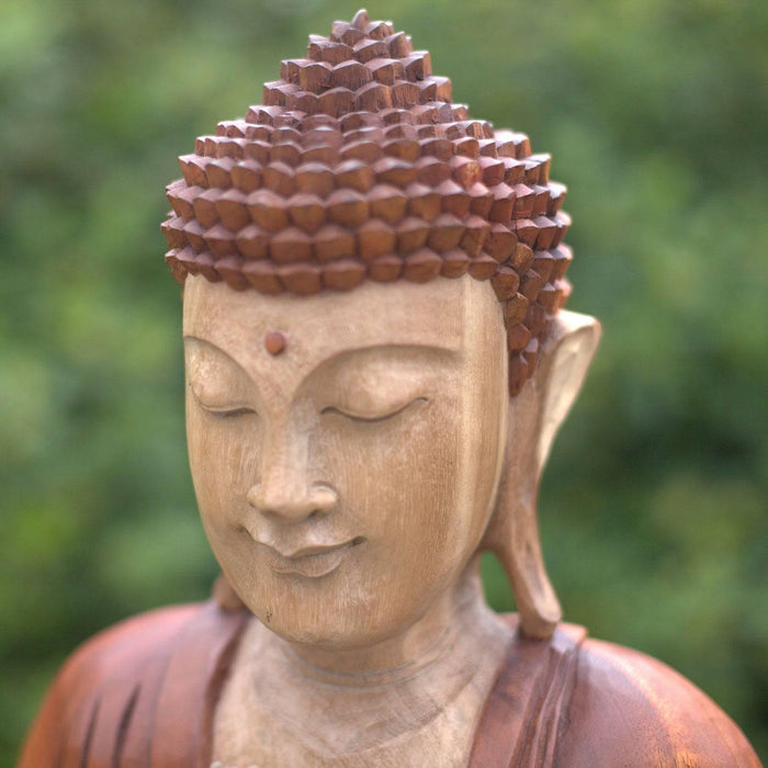 Hand Carved Buddha Statue - 80cm Welcome - Lost Land Interiors