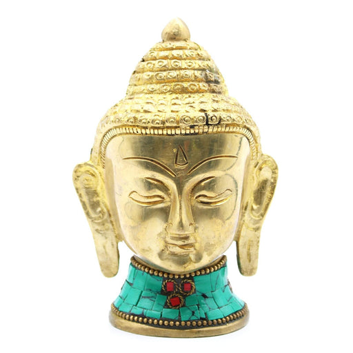 Brass Buddha Figure - Lrg Head - 11.5 cm - Lost Land Interiors