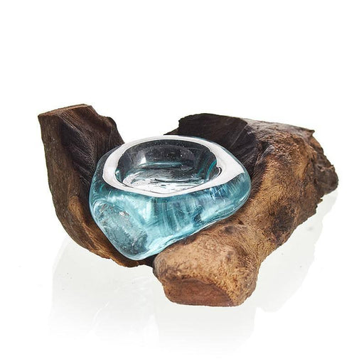 Molten Glass on Wood - Candle Holder - Lost Land Interiors