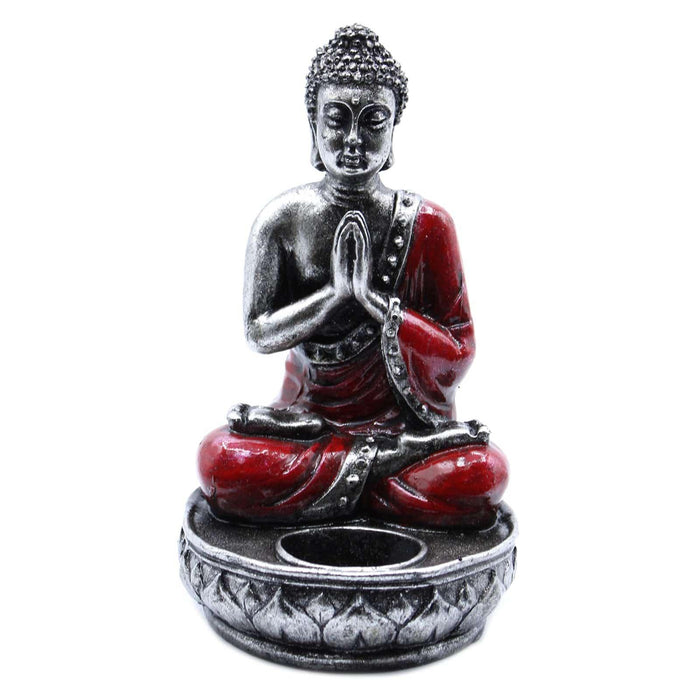Buddha Candle Holder - Red - Medium - Lost Land Interiors