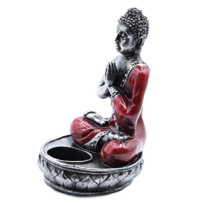 Buddha Candle Holder - Red - Medium - Lost Land Interiors