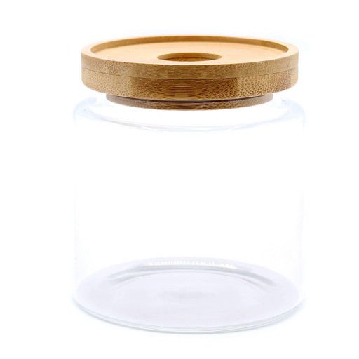 Cottage Bamboo Glass Jar - 10cm - Lost Land Interiors