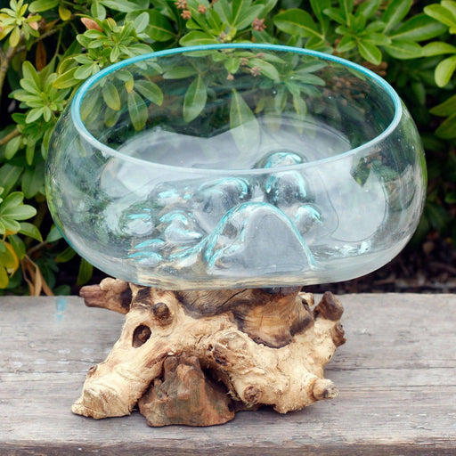 Molten Glass on Wood - Open Lrg Bowl - Lost Land Interiors
