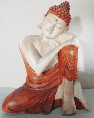 Hand Carved Buddha Statue - 25cm Thinking - Lost Land Interiors