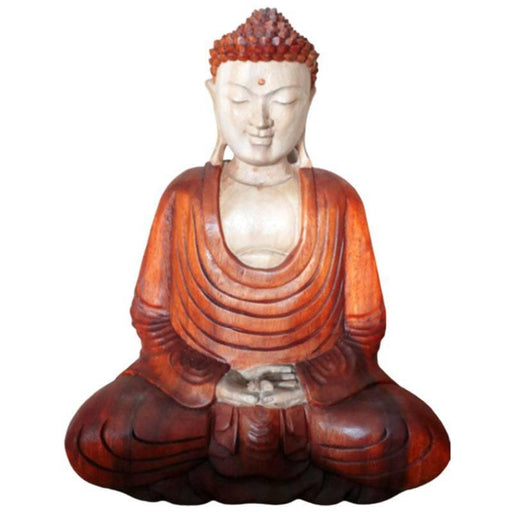 Hand Carved Buddha Statue - 40cm Hand Down - Lost Land Interiors
