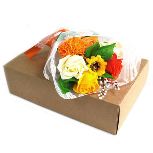 Boxed Hand Soap Flower Bouquet - Orange - Lost Land Interiors