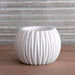 White Ribbed Ceramic Pot 14.6cm Indoor Planter - Lost Land Interiors