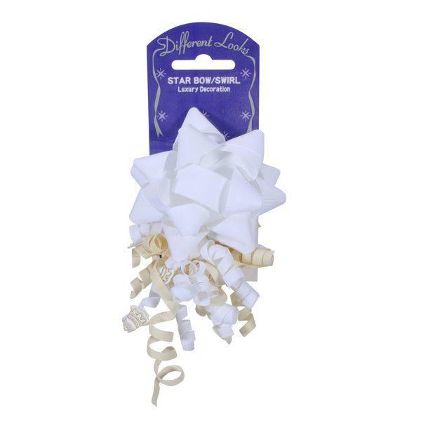 White Ivory Grosgrain Star Bow Bow (11cm) - Lost Land Interiors
